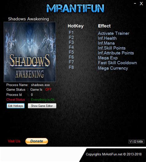 Shadows: Awakening Trainer .